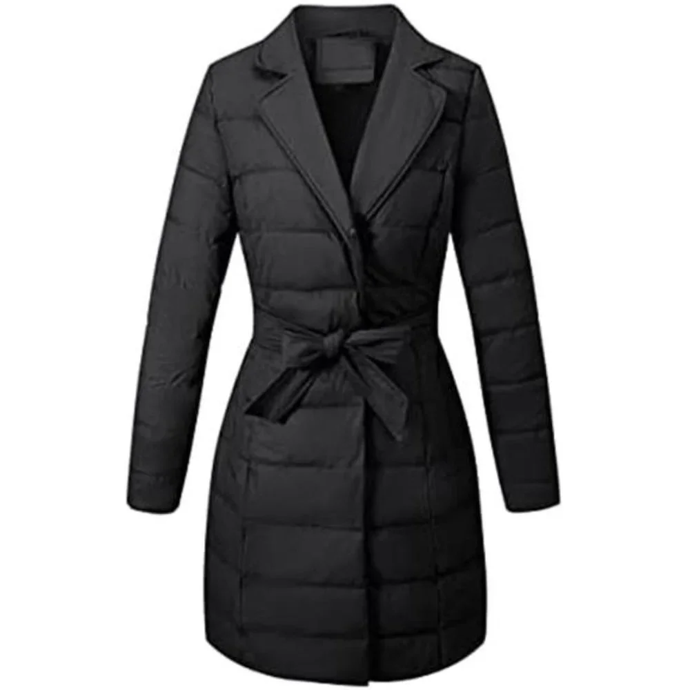 Women's Puffer Jacket Faux Leather Bubble Padding Sherpa-Lined Coat, Black - Picture 2 of 6